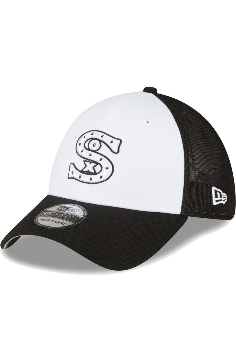 New Era Men's New Era Black/White Chicago White Sox 2023 On-Field Batting Practice 39THIRTY Flex Hat, Main, color, White