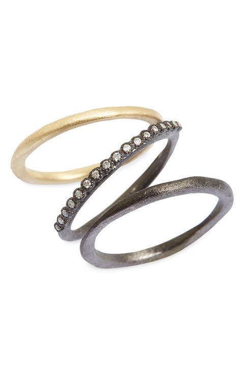 Old World Diamond Stacking Rings (Set of 3)
