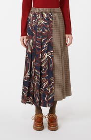 Weekend Max Mara Fanale Mixed Media Pleated Midi Skirt