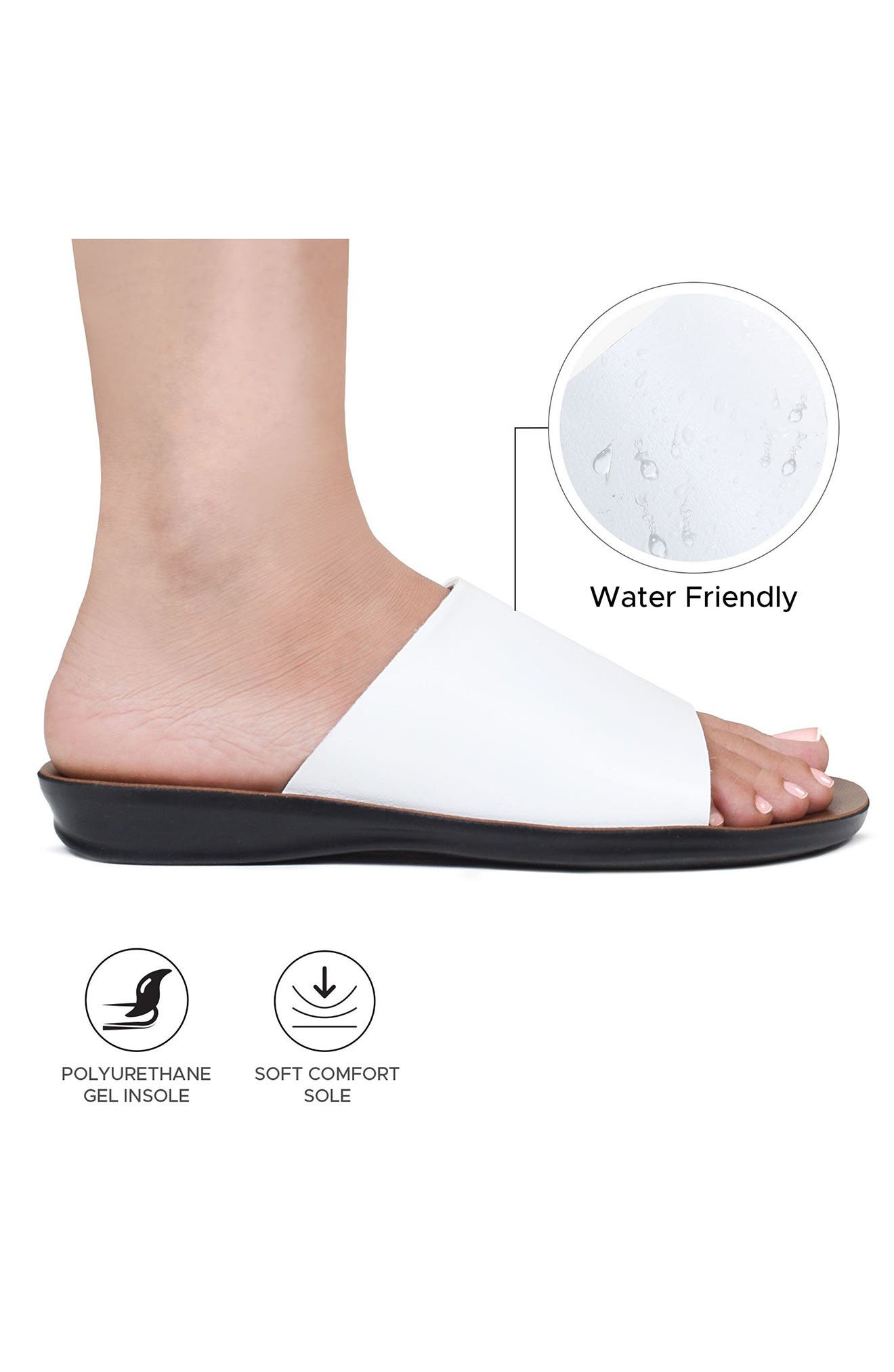 Kyoto Comfort Sandal, Alternate, color, WHITE