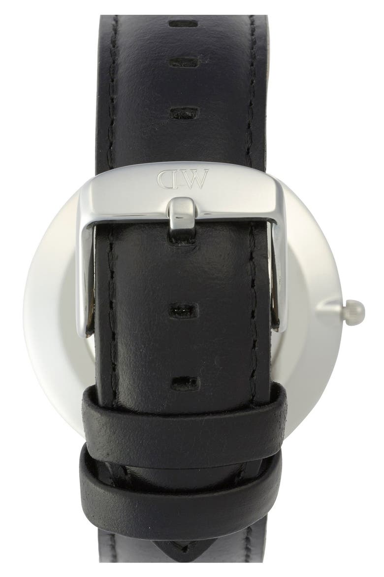 'Classic Sheffield' Leather Strap Watch, 36mm, Alternate, color, BLACK/ SILVER