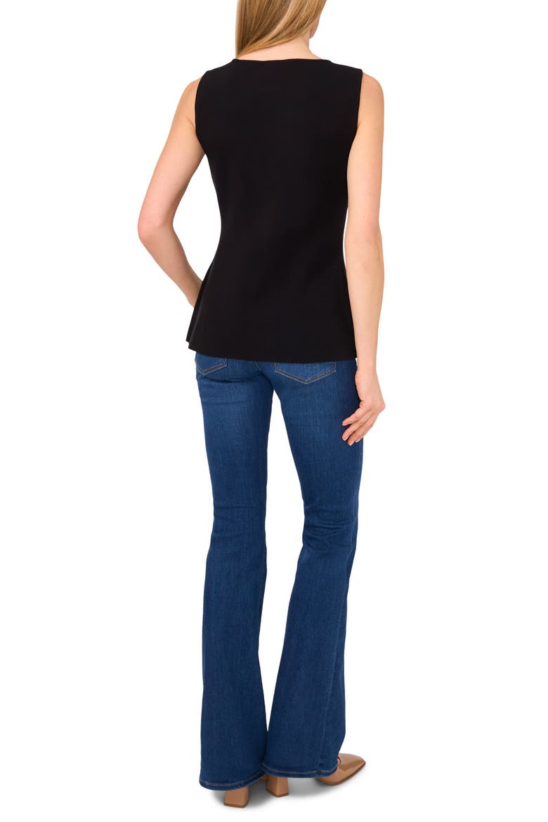 Sleeveless Button-Up Shirt, Alternate, color, RICH BLACK