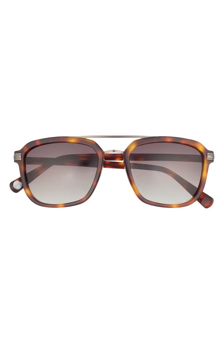 Ted Baker 54mm Polarized Square Sunglasses, Main, color, Tortoise