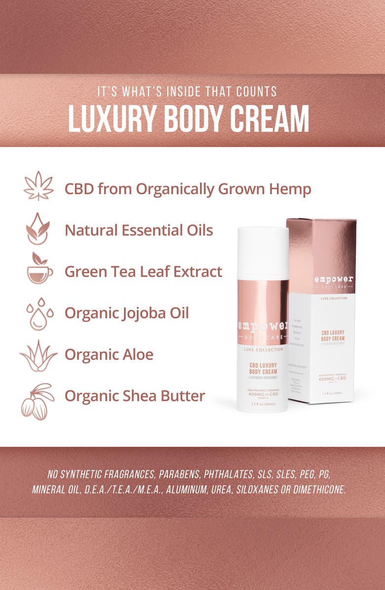 Empower Peppermint Juniper CBD Luxury Body Cream, Alternate, color, 