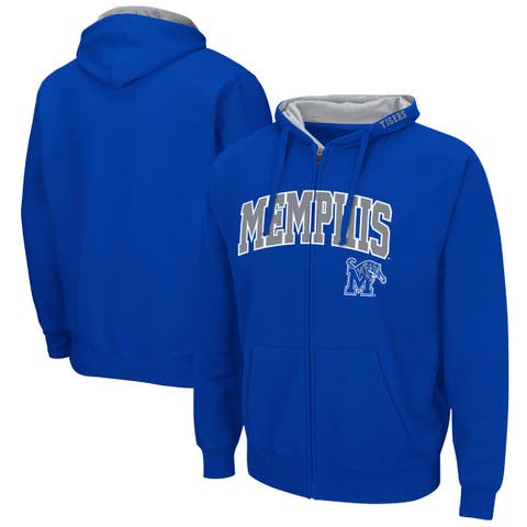 Men's Colosseum Royal Memphis Tigers Arch & Logo 3.0 Full-Zip Hoodie