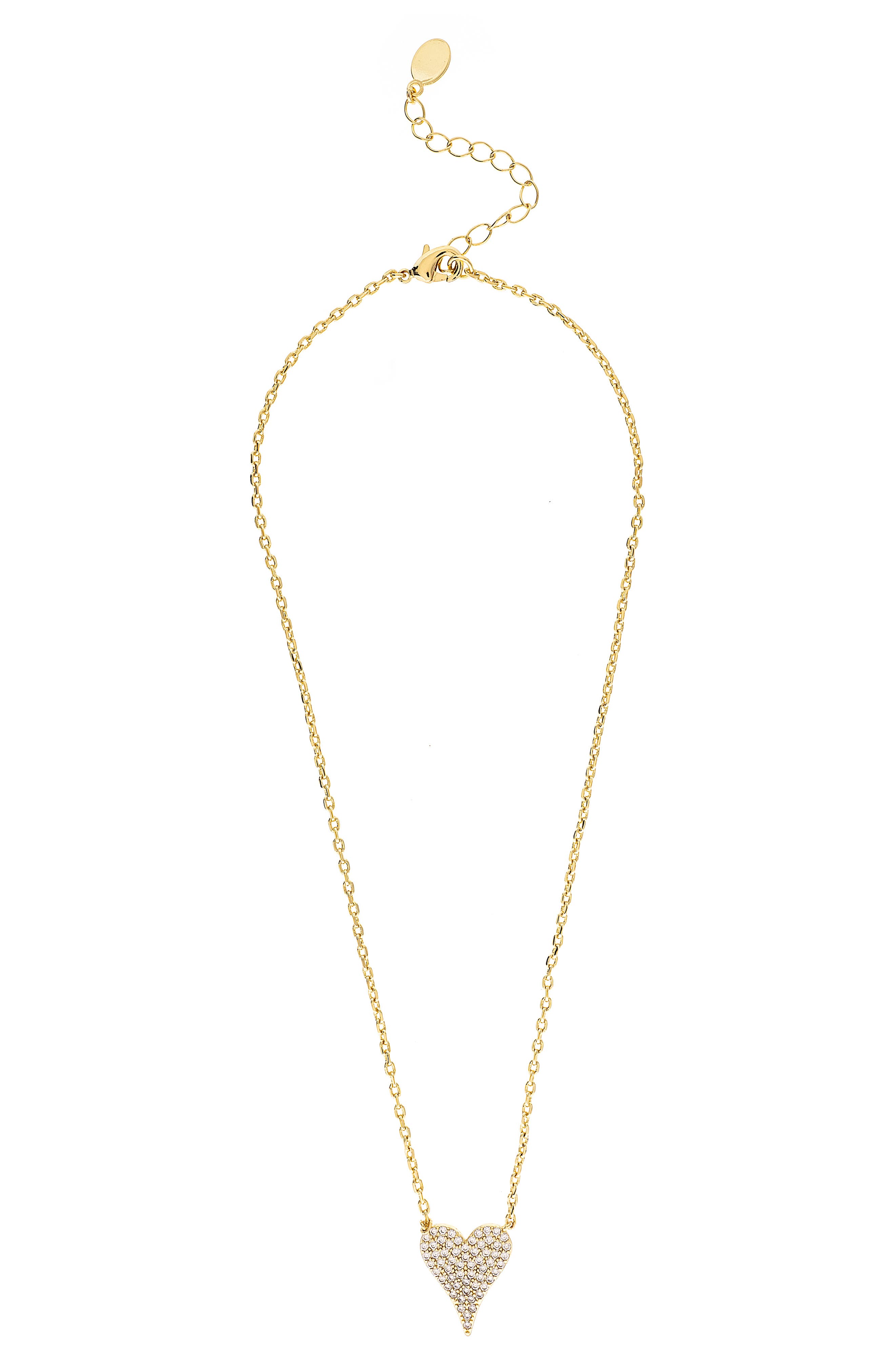 RIVKA FRIEDMAN Cubic Zirconia Elongated Heart Pendant Necklace