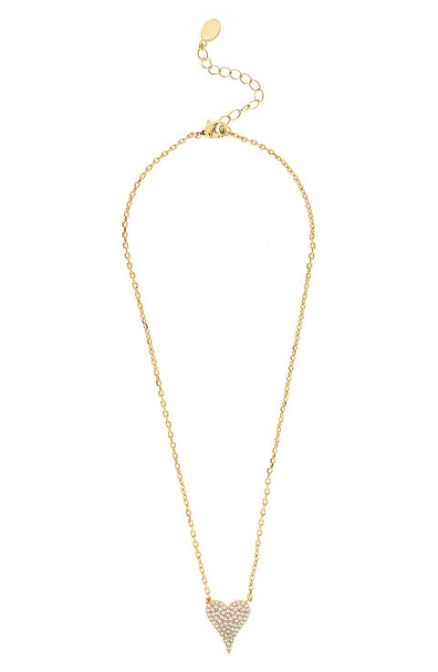 Cubic Zirconia Elongated Heart Pendant Necklace