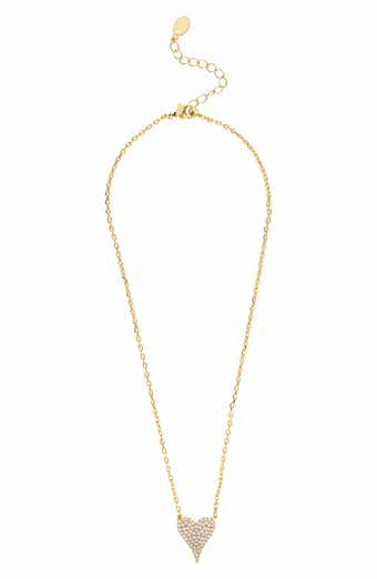 RIVKA FRIEDMAN Cubic Zirconia Elongated Heart Pendant Necklace