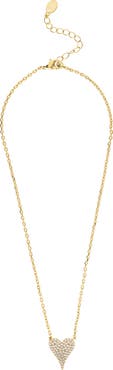 RIVKA FRIEDMAN Cubic Zirconia Elongated Heart Pendant Necklace