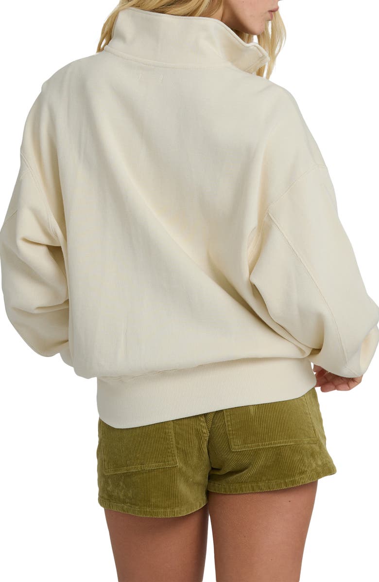 Billabong Classic Feels Half-Zip Cotton Fleece Sweatshirt, Alternate, color, White Cap