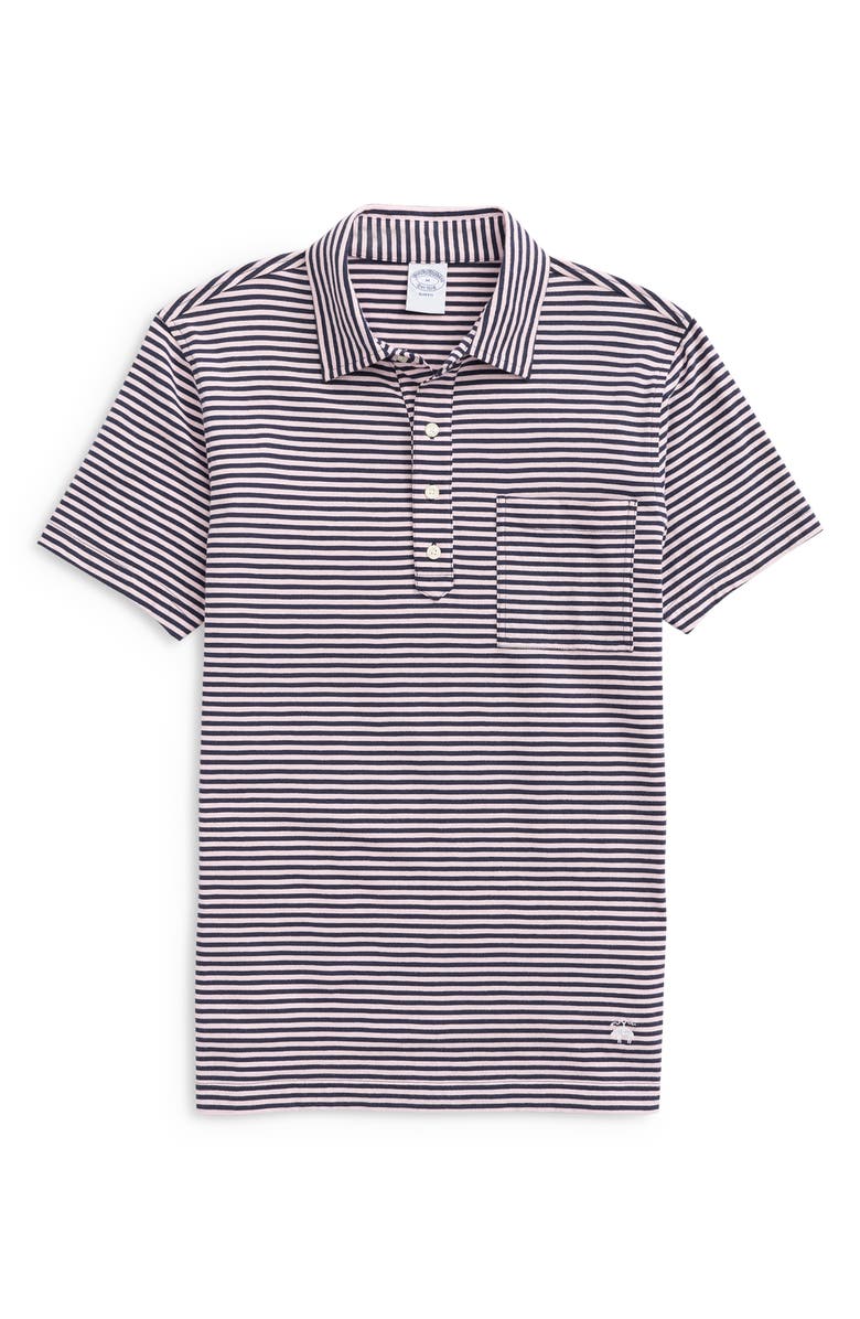 Brooks Brothers Men's Stripe Cotton Polo Shirt, Main, color, 