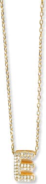 Argento Vivo Sterling Silver Cubic Zirconia Bubble Inital Pendant Necklace