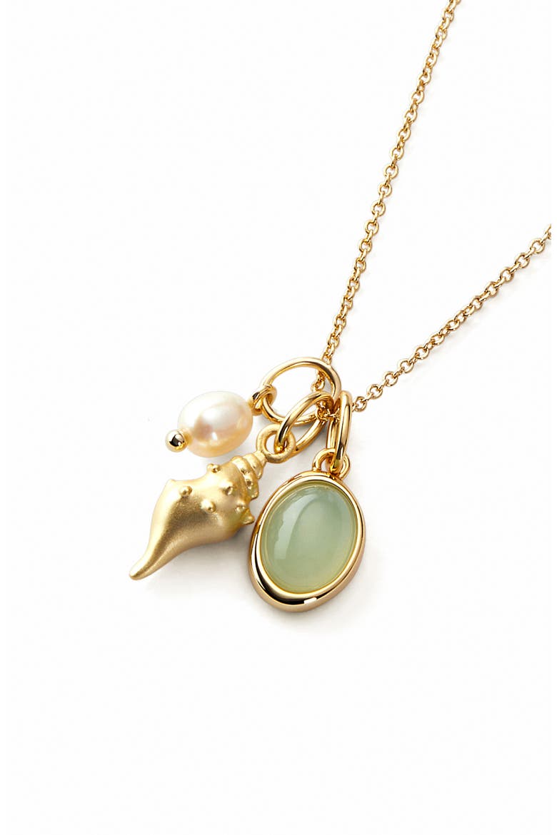 Gold Charm Necklace - Ocean, Alternate, color, Gold