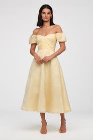 Theia Mel Off Shoulder Dress