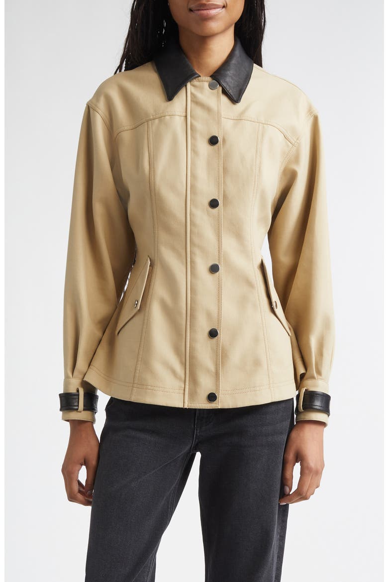 Talla Water Repellent Cotton Jacket, Main, color, SAND