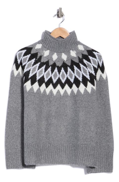 Fair Isle Mock Neck Sweater