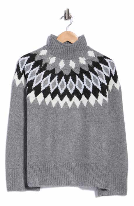 Fair Isle Mock Neck Sweater