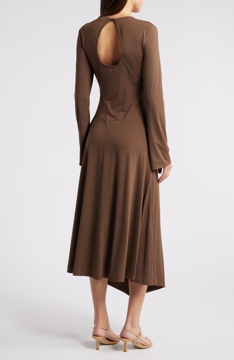 Du Paradis Keyhole Long Sleeve Asymmetric HemDress, Alternate, color,