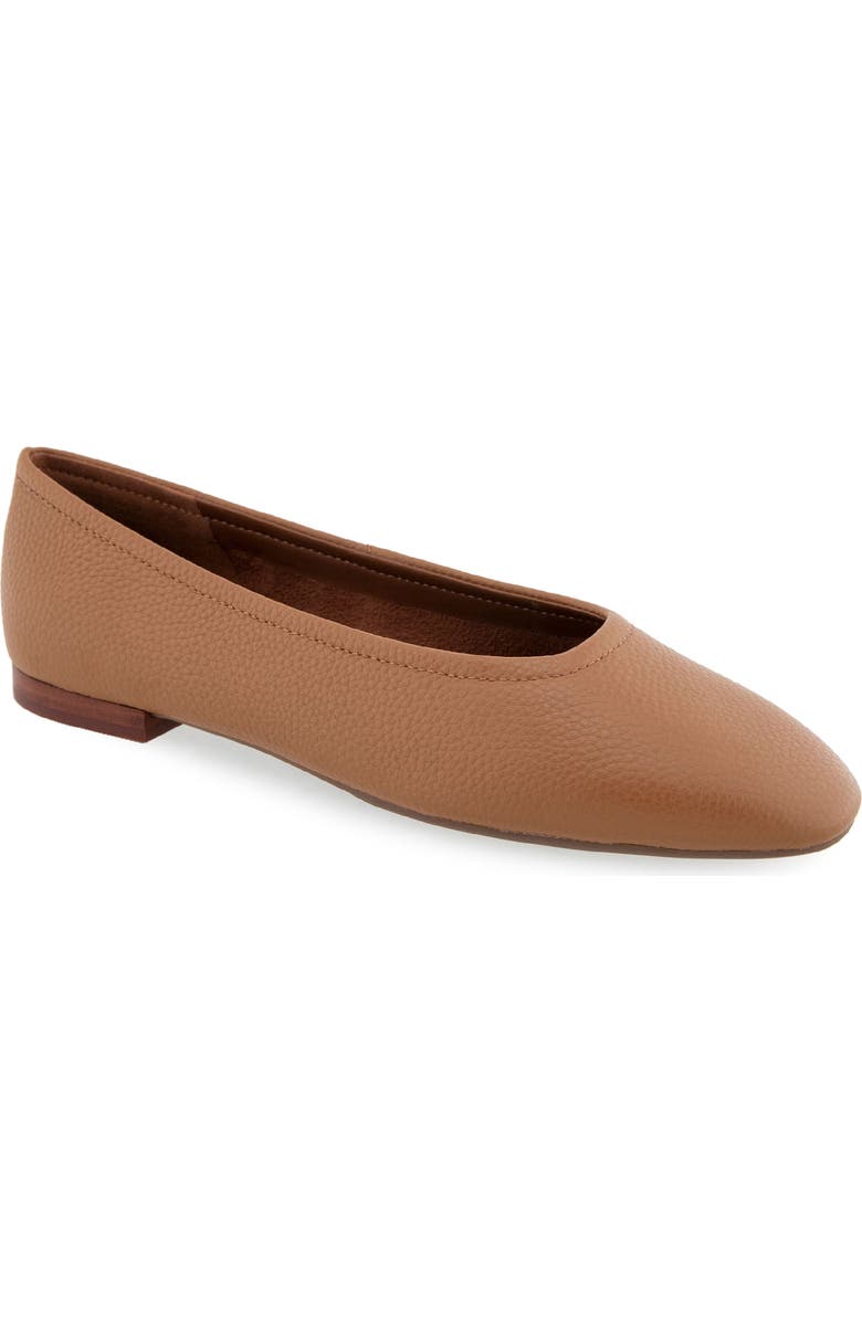 Aerosoles Amelie Ballet Flat, Main, color, Tan Pebbled Leather