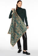 Kinross Cashmere Lace Paisley Print Scarf