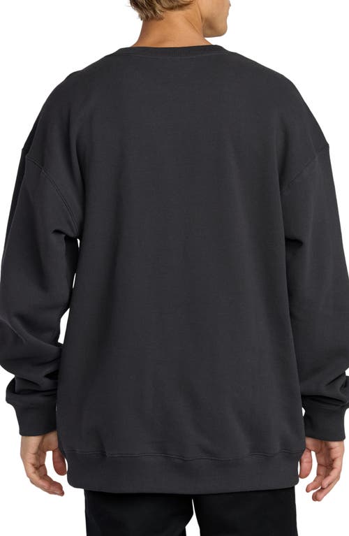 Billabong Iconic Embossed Oversize Cotton Blend Sweatshirt In Black