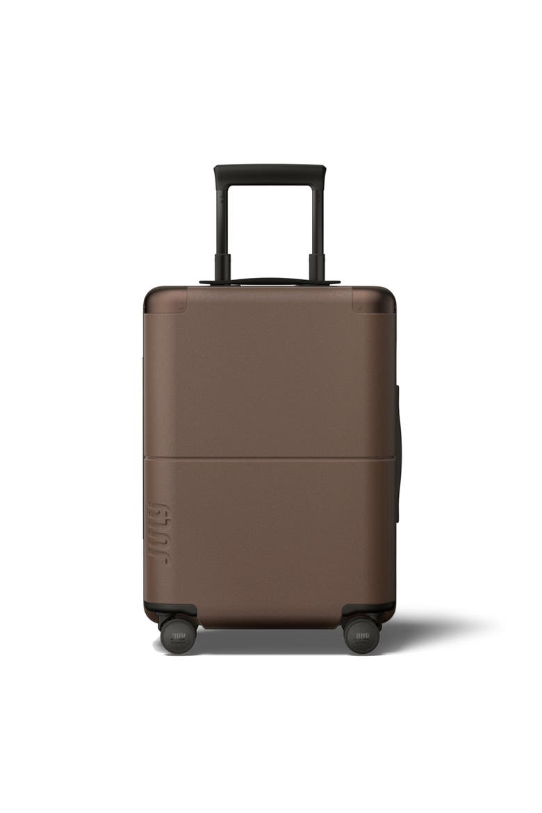 Carry On With Built In Tracking, Main, color, Dark Brown