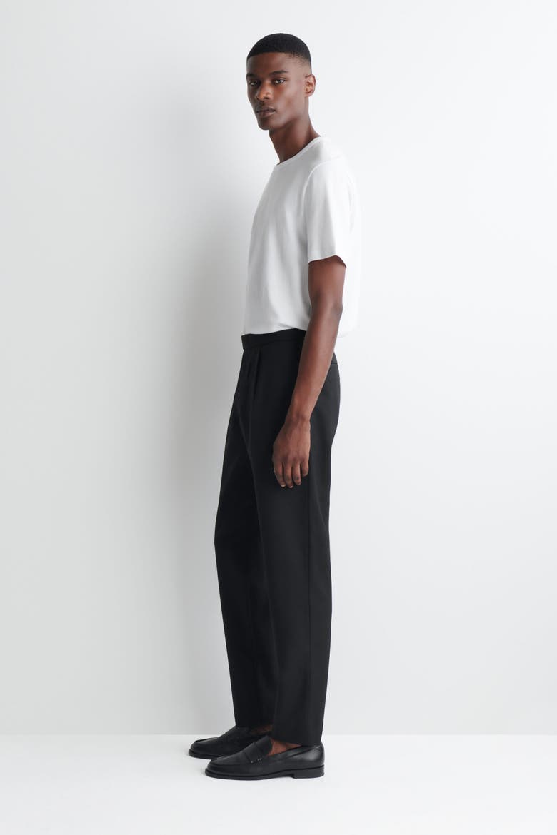 Wool Slim-Fit Straight-Leg Pants, Alternate, color, BLACK