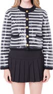 English Factory Sequin Stripe Cardigan
