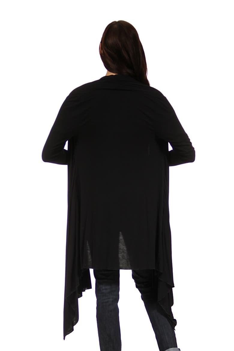 Extra Long Open Front Maternity Cardigan, Alternate, color, Black