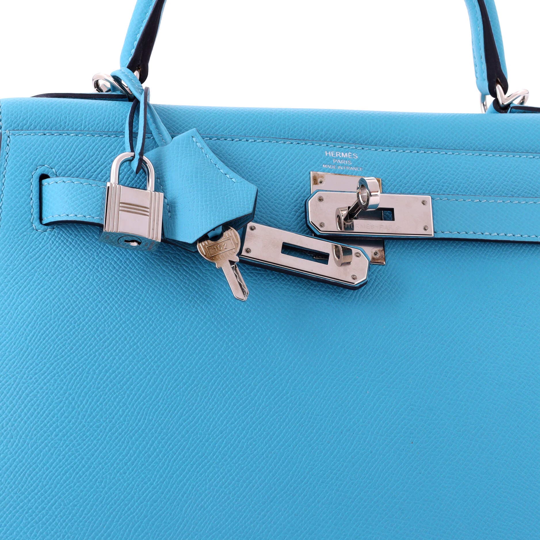 Kelly Handbag Blue Epsom with Palladium Hardware 28, Alternate, color, Blue