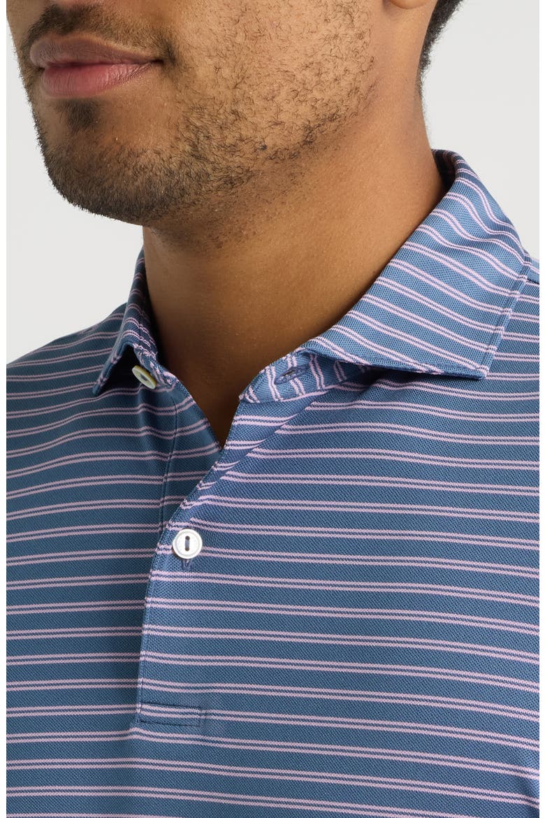 Crown Crafted Beam Performance Striped Polo, Alternate, color, CADET