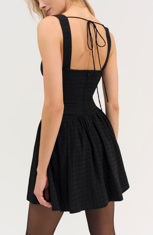 For Love & Lemons Ginny Gingham Sleeveless Minidress In Black