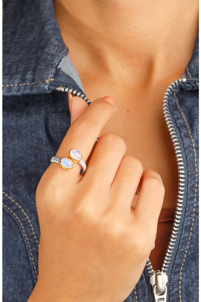 Moonstone Bypass Ring, Alternate, color, BLUE