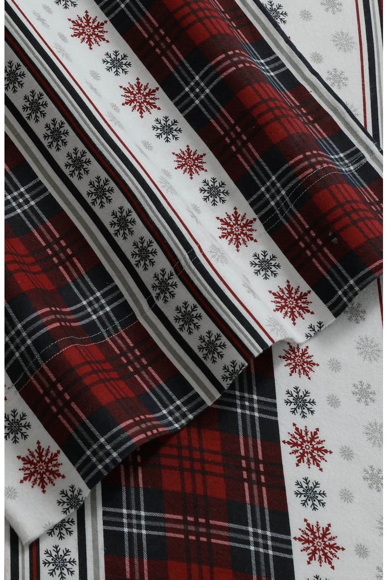 Comfy Stripe Cotton Flannel Sheet Set, Alternate, color, RED