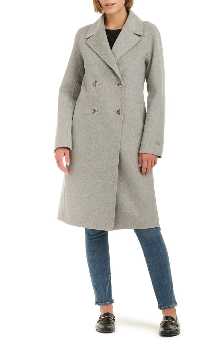 Vince Camuto Kyle Relaxed Fit Double Face Wool Blend Coat, Main, color, Heather Grey