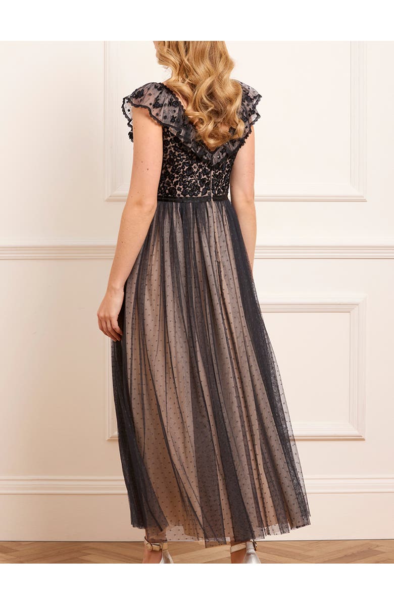 Needle & Thread Adeline Bodice Ankle Gown, Alternate, color, Graphite/Beige