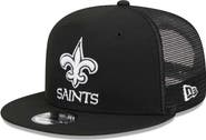 New Era Men's New Era Black New Orleans Saints Main Trucker 9FIFTY Snapback Hat