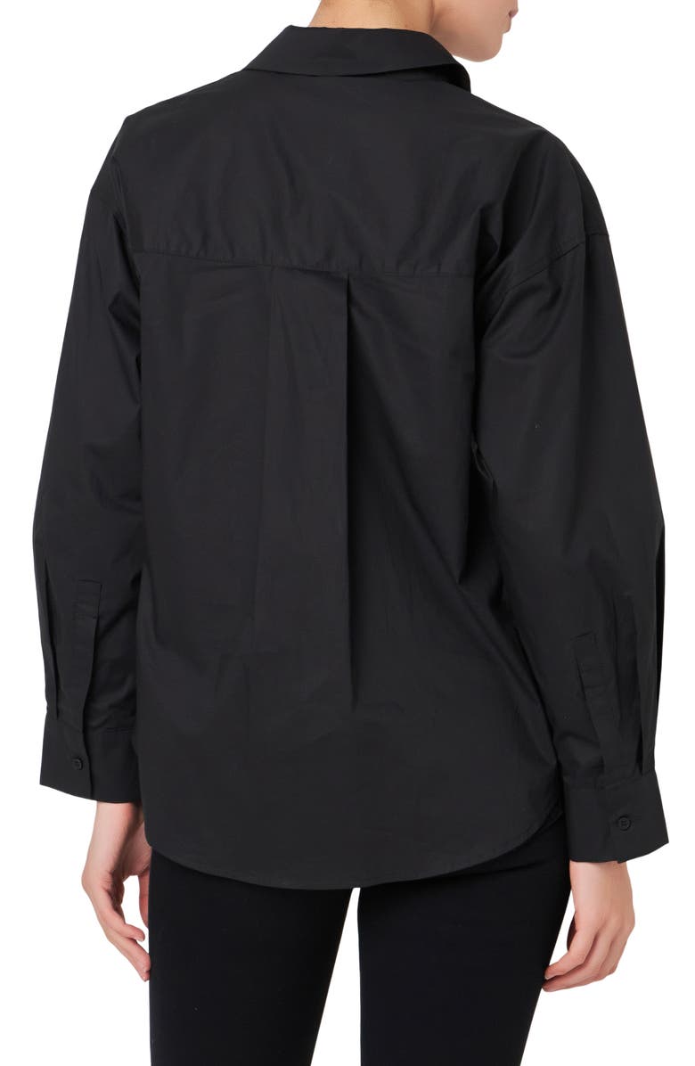 English Factory Bow Poplin Button-Up Shirt, Alternate, color, 