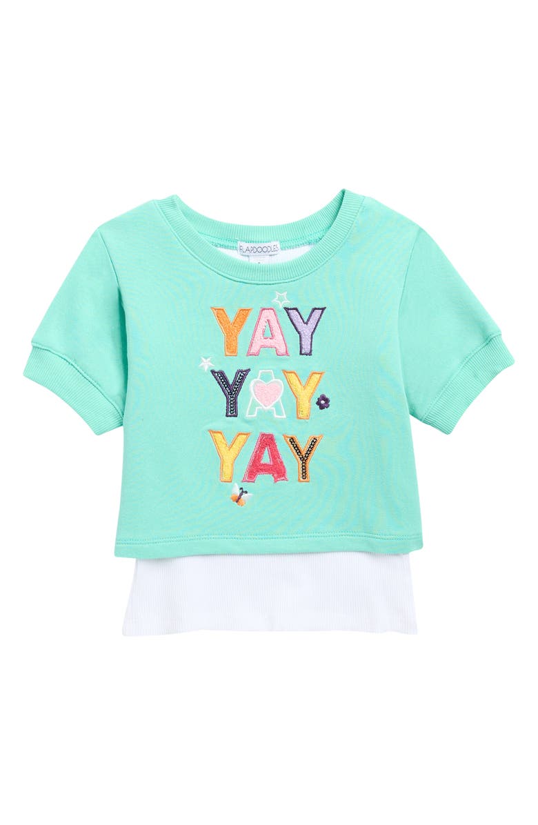 Flapdoodles Kids' Twofer T-Shirt, Main, color, Teal