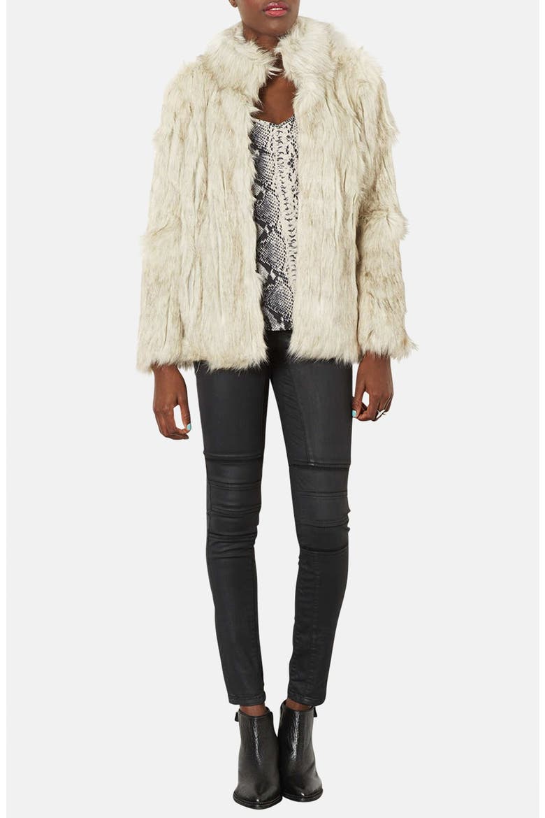 'Margot' Faux Fur Coat, Alternate, color, CREAM