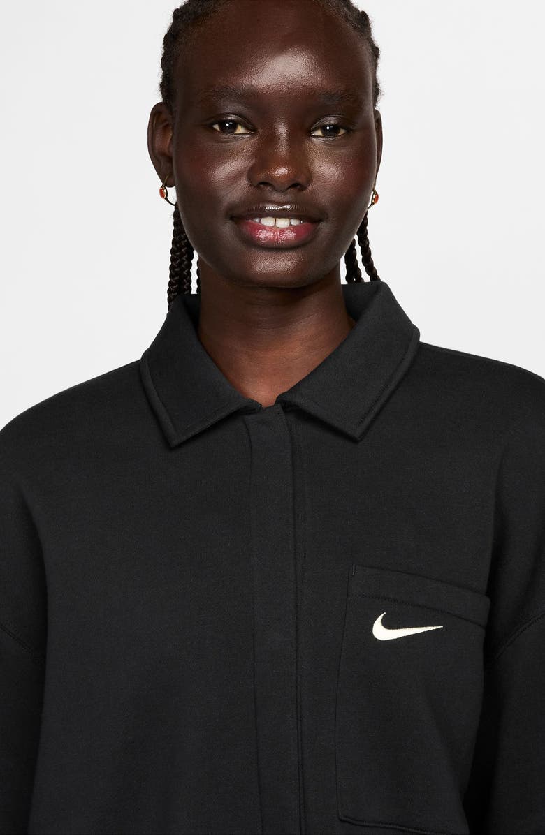 Nike Sportswear Phoenix Fleece Women's Oversized Shacket, Alternate, color, 010 Black/Sail