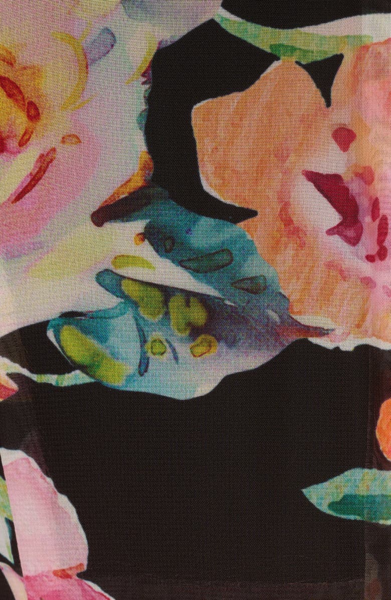 Adrianna Papell Floral Overlay Maxi Jumpsuit, Alternate, color, 