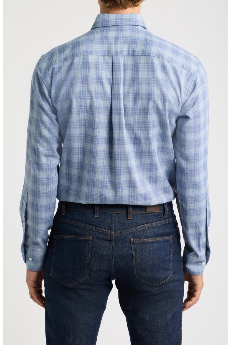 Dean Performance Flannel Plaid Button Up Shirt, Alternate, color, GRAVEL BLUE