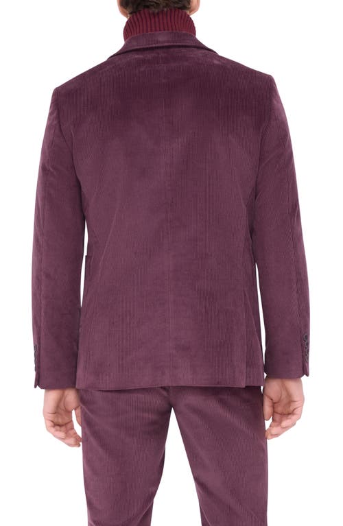 Bugatchi Comfort Stretch Corduroy Blazer In Cabernet