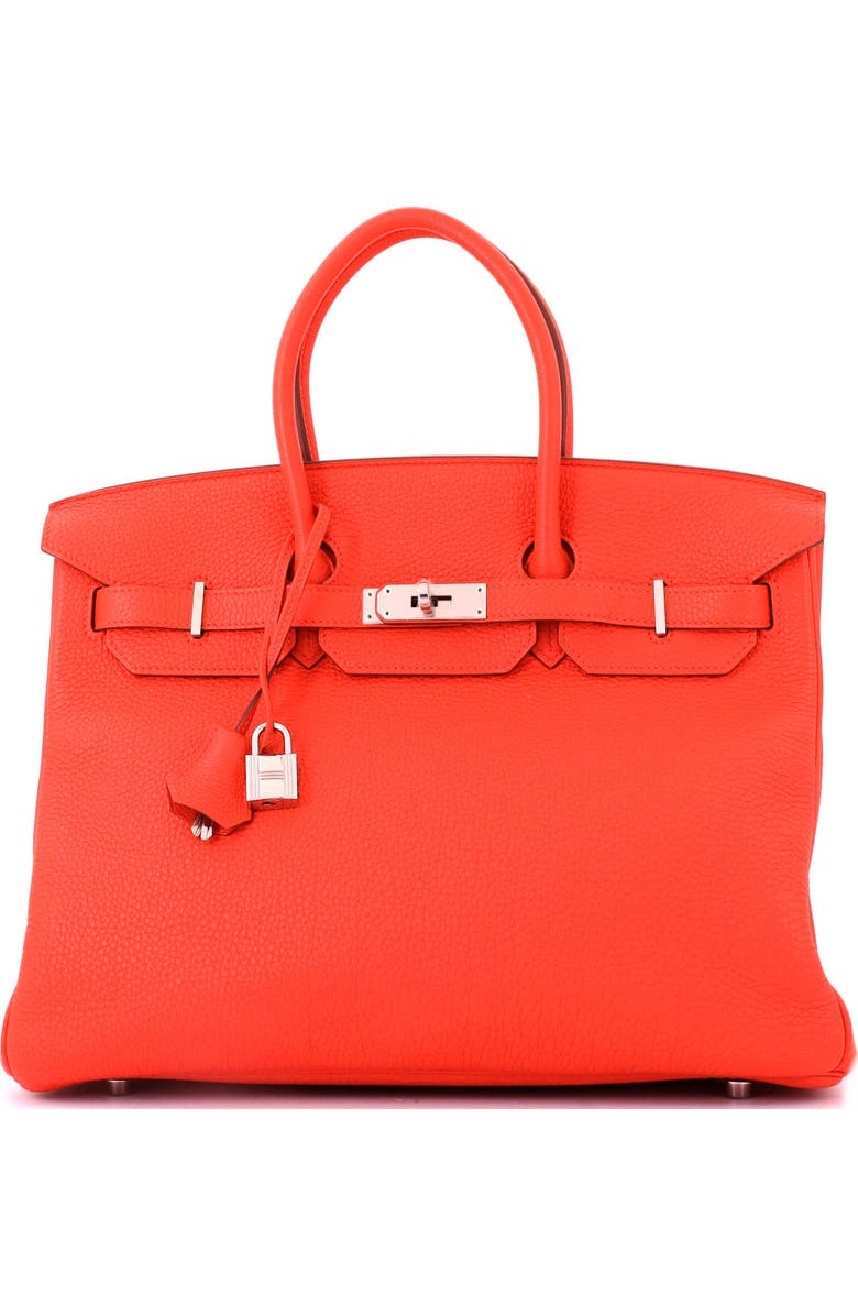 Pre-Owned Hermes Birkin Handbag Orange Togo with Palladium Hardware 35, Main, color, Capucine