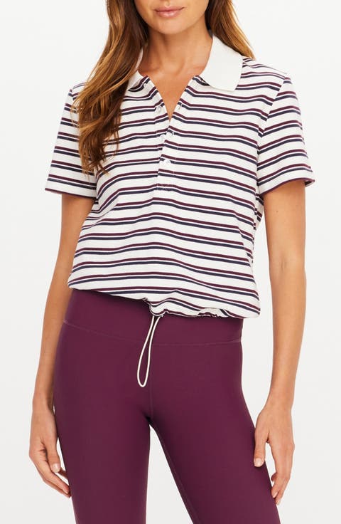 Sophie Stripe Organic Cotton Crop Polo