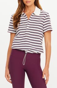 The Upside Sophie Stripe Organic Cotton Crop Polo