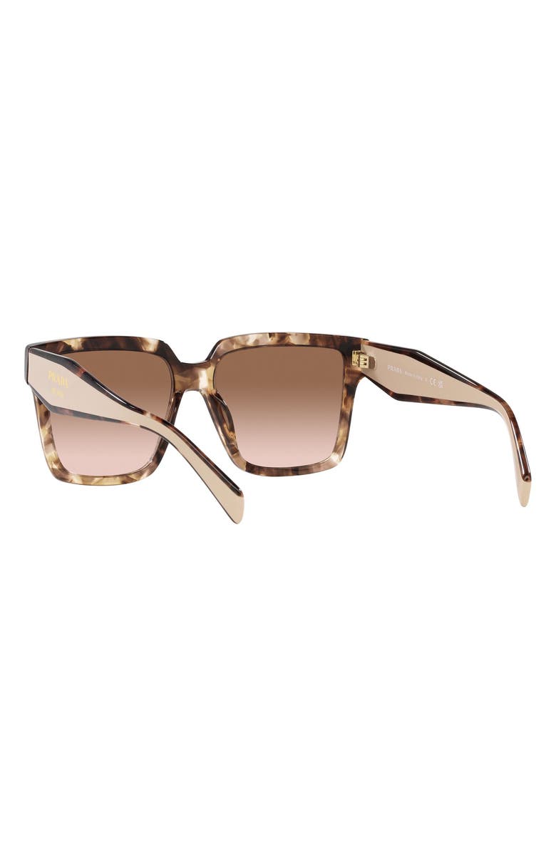 Prada 57mm Square Sunglasses, Alternate, color, Brown Tort