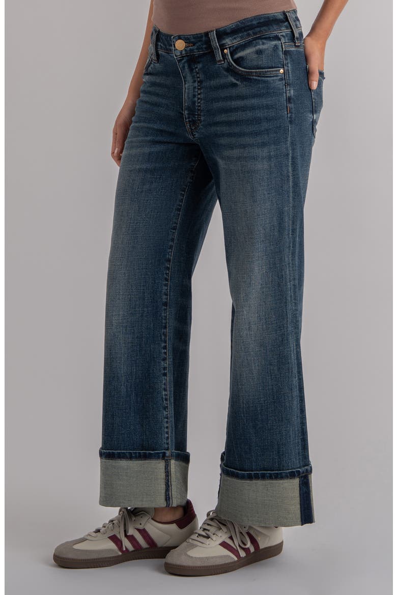 Meg Cuffed High Waist Wide Leg Jeans, Alternate, color, INTERCONNECTED