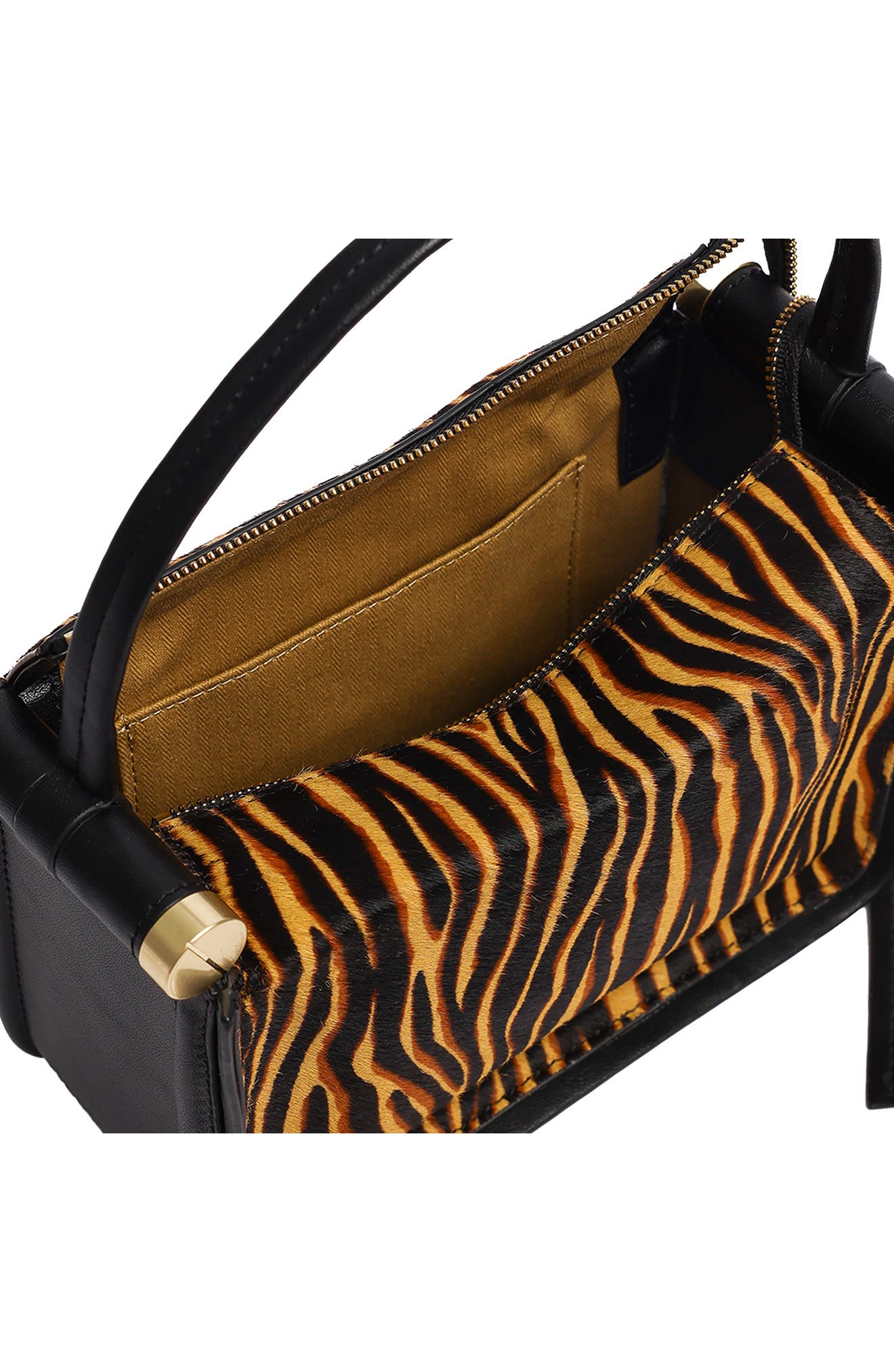 Highline Small Leather Top Handle Bag, Alternate, color, NATURAL/ BLACK